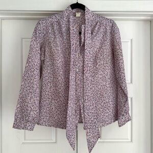 Vintage 1970s ILGWU Blouse with Tie, Small/Medium